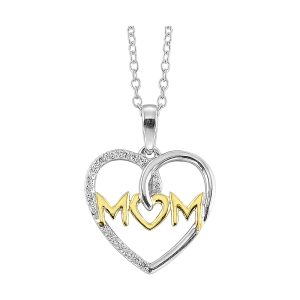 Gold Silver White Yellow Diamond 1/20Ctw Pendant
