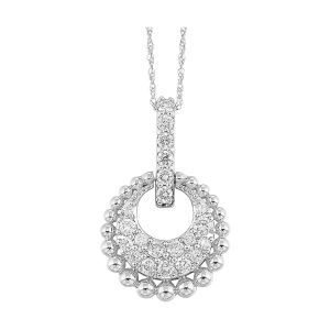 10Kt White Gold Diamond 1/2Ctw Pendant