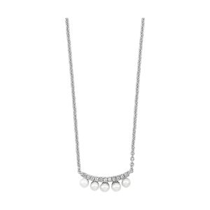 10Kt White Gold Diamond 1/20Ctw & Pearl 1/2Ctw Pendant