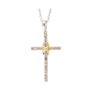 14Kt White Yellow Gold Diamond 1/10Ctw Pendant