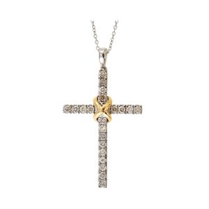 14Kt White Yellow Gold Diamond 1/2Ctw Pendant