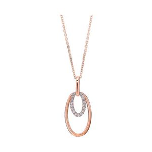 10Kt White Rose Gold Diamond 1/12Ctw Pendant