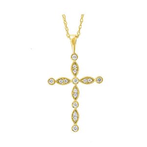 14Kt Yellow Gold Diamond 1/10Ctw Pendant