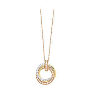 14Kt Tricolor Diamond 1/2Ctw Pendant