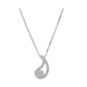 14Kt White Gold Diamond 1/5Ctw Pendant