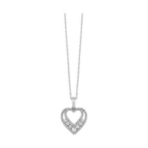 10Kt White Gold Diamond 1/4Ctw Pendant