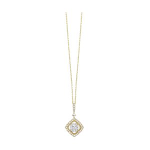 14Kt White Yellow Gold Diamond 1/2Ctw Pendant