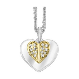 Gold Silver White Yellow Diamond 1/20Ctw Pendant