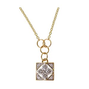 14Kt White Yellow Gold Diamond 1/3Ctw Pendant