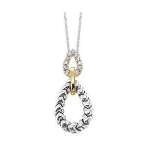 Gold Silver White Yellow Diamond 1/7Ctw Pendant