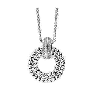 Silver White Diamond 1/10Ctw Pendant