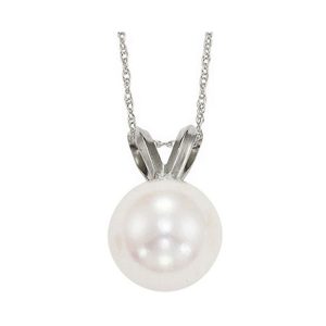 14Kt White Gold & Pearl Pendant