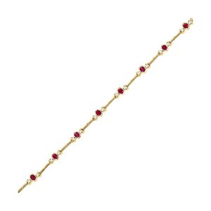 14Kt Yellow Gold Diamond 1/3Ctw & Ruby 2Ctw Bracelet