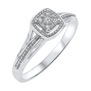 10Kt White Gold Diamond 1/10Ctw Ring