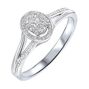 10Kt White Gold Diamond 1/10Ctw Ring
