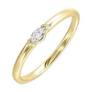 14Kt Yellow Gold Diamond 1/12Ctw Ring