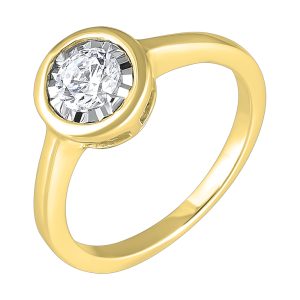 14Kt Yellow Gold Diamond 1/4Ctw Ring
