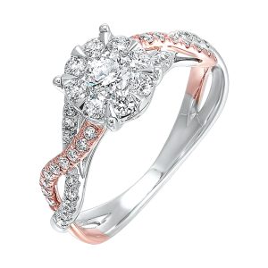 14Kt White Rose Gold Diamond 3/4 Ctw Ring