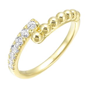 14KY diamond band,1/4CTW-refined gold finish with clean diamond detailing; great value buy for fashion cases.