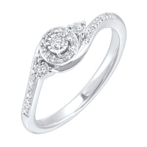 Silver Diamond 1/6Ctw Ring