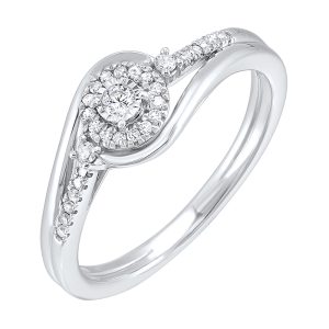 Silver Diamond 1/6Ctw Ring