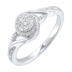 Silver Diamond 1/6Ctw Ring