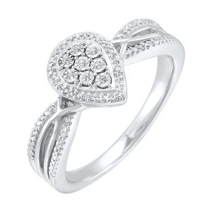 Silver Diamond 1/10Ctw Ring