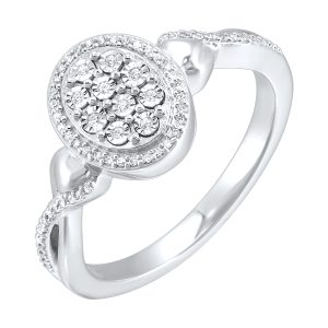 Silver Diamond 1/10Ctw Ring