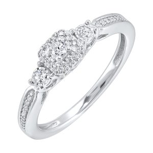 Silver Diamond 1/5Ctw Ring