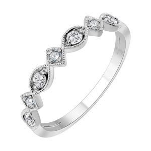 10Kt White Gold Diamond 1/20Ctw & White Topaz 1/6Ctw Ring