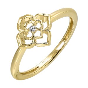 14Kt Yellow Gold Diamond 1/50Ctw Ring