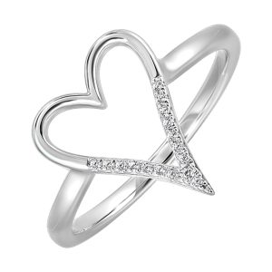 Silver Diamond 1/15Ctw Ring
