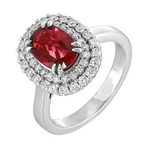 14Kt White Gold Diamond 1/2Ctw & Ruby 1 3/4Ctw Ring