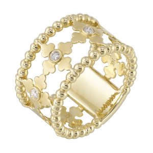 14Kt Yellow Gold Diamond 1/10Ctw Ring
