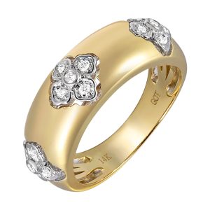 14Kt White Yellow Gold Diamond 1/8Ctw Ring