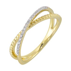 14Kt Yellow Gold Diamond 1/10Ctw Ring