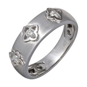 14Kt White Gold Diamond 1/7Ctw Ring
