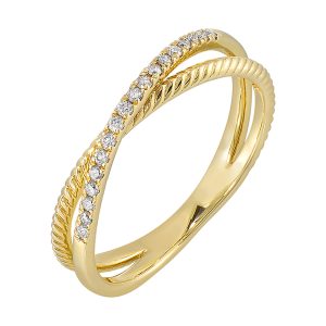 14Kt Yellow Gold Diamond 1/10Ctw Ring