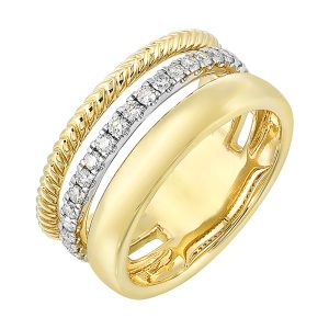 14Kt White Yellow Gold Diamond 1/3Ctw Ring