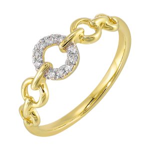 14Kt Yellow Gold Diamond 1/15Ctw Ring