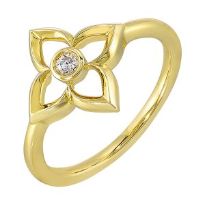14Kt Yellow Gold Diamond 1/20Ctw Ring