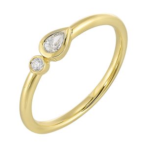 14Kt Yellow Gold Diamond 1/10Ctw Ring