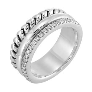 Silver Diamond 1/5Ctw Ring