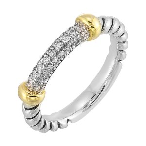 Gold Silver White Yellow Diamond 1/5Ctw Ring