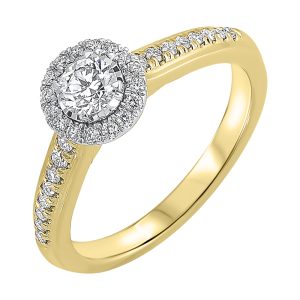 14Kt White Yellow Gold Diamond 1/2Ctw Ring