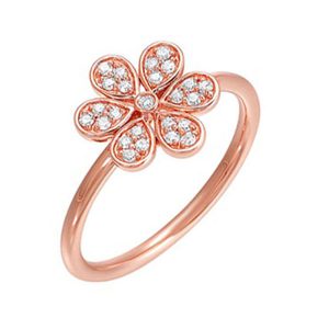 10Kt Rose Gold Diamond 1/7Ctw Ring