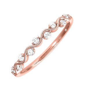 14Kt Rose Gold Diamond 1/6Ctw Ring