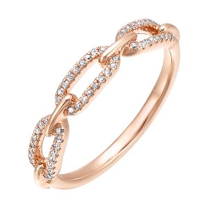 10Kt Rose Gold Diamond 1/7Ctw Ring