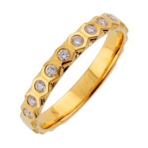 14Kt Yellow Gold Diamond 1/6Ctw Ring