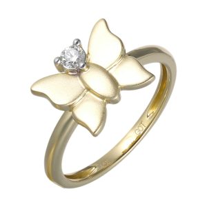 14Kt Yellow Gold Diamond 1/12Ctw Ring